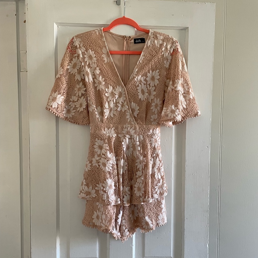 Light Pink Lace Romper